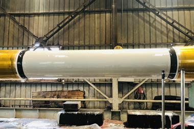 Thorshield shaft protection coating was applied to the propeller shaft Photo: Thordon Bearings