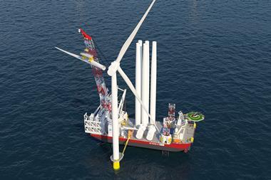 The first Jones Act compliant WTIV, Charybdis, is under construction at Keppel AmFELS.
