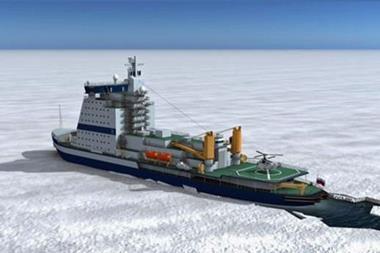 Rendering of the new LK-70 icebreaker, for which the keel has been laid at the Baltic Shipyard in St Petersburg