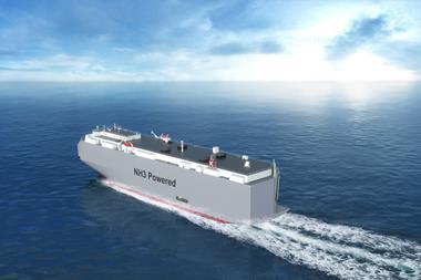 A rendering of an ammonia-fuelled car carrier