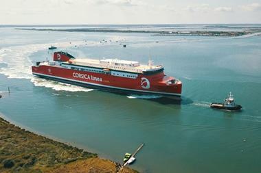 The Visentini-built A.Galeotta leaving the River Po.(credit: Corsica Linea).