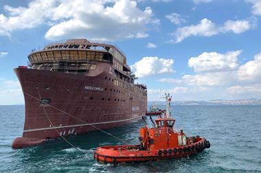 The first two of Havila Voyages' four new coastal ships are in the water Photo: Havila Voyages