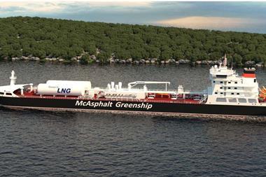A dual-fuel bitumen/oil product tanker to be built by Wuhu. (image credit: FKAB).