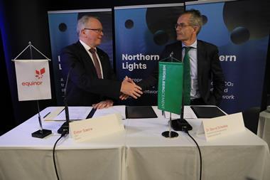 Equinor signed memoranda of understanding with seven EU companies in September 2019 to develop value chains in carbon capture and storage, including Air Liquide, Arcelor Mittal and Heidelburg Cement AG (pictured). Equinor CEO Eldar Sætre is pict...