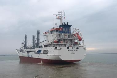 Orange Spirit, first of Chinese-built 312,000ft3-capacity freezer class. (photo: courtesy of Seatrade)