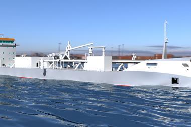 A rendering of a new self-discharging cement carrier that will be built by Royal Bodewes for Taiwan-based ship owner and operator U-Ming.