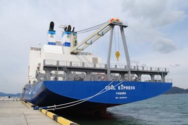 Cool Express marries container slots with record underdeck reefer cargo capacity (photo courtesy of Shikoku Dockyard).