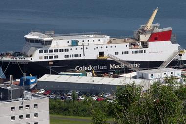 A picture of MV Glen Maddox in June 2021, illustrating the completion of the structure around the stern and inside the hull. (copyright Mark Gibson)