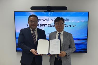 Young-Doo Kim, Global Hull Structure Discipline manager, LR and Bong-geo Kim, Head of Global Shipyard Technical Sales, KSOE