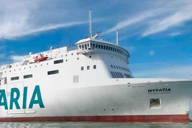 Distinctive lines of a Visentini-built ferry: the new Hypatia de Alejandria (photo courtesy of Balearia).
