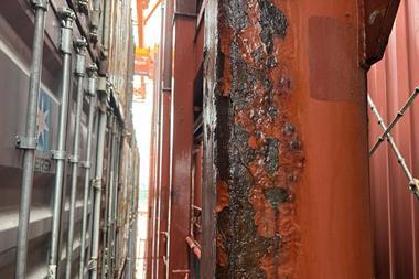 corrosion on a ship's hull