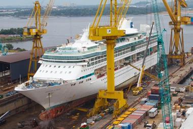 Drydocking and revitalisation of ‘Legend of the Seas’ was carried out in Sembawang Shipyard