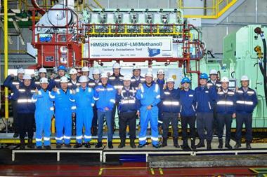 HHI-EMD completed the shop test of its methanol dual fuel HiMSEN engine (H32DF-LM) on 15 December at its facility in Ulsan in Korea.