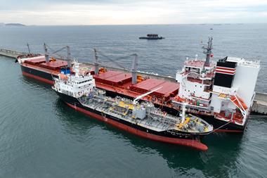 Ship-to-ship green methanol bunkering of a bulk carrier at Ulsan Port