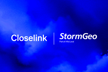 The image features the names Closelink and StormGeo on a blue background