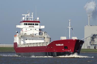 Bodewes Trader-class cargo ship Tasman, delivered in April this year from the shipbuilder’s Hoogezand yard (photo credit: Royal Bodewes).
