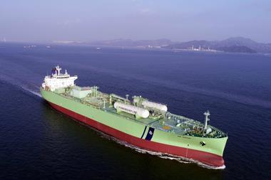The BW Gemini, a VLGC from the BW LPG fleet, has had its MAN B&W 6G60ME-C9.2 main engine retrofitted to an MAN B&W 6G60ME-C9.5-LGIP dual-fuel type, capable of operating on fuel oil and LPG. (picture courtesy of BW LPG)