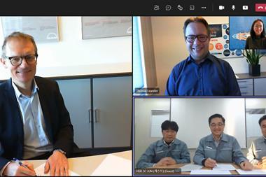 The digital signing brought together representatives from MAN Energy Solutions and HSD Engine.
