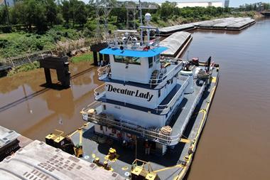 'Decatur Lady' pusher tug on a river in Paraguay
