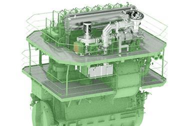 Rendering of J-ENG's low-speed, two-stroke engine concept for hydrogen-fuelled operation.