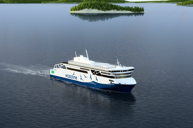 The first RoPax ferry in the world with a Zero-Emission Sailing Mode. (Photo copyright: Kvarken Link)