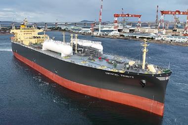 LPG dual-fuel power is now the recurrent theme in VLGC production at Kawasaki’s Sakaide yard, as employed in Crystal Trinity.