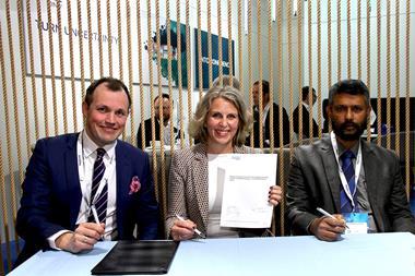Håkon Vevang, Chief Commercial Officer of Edda Wind, Tuva Flagstad-Andersen, Regional Manager, Region North Europe at DNV, and Lal Hettiarachchi, General Manager (Projects engineering) at Colombo Dockyard.