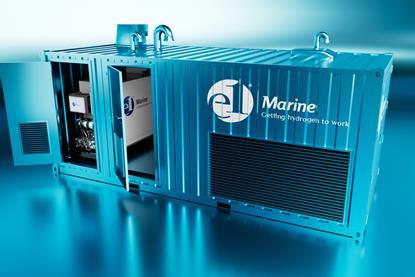 e1Marine’s containerized methanol-to-hydrogen power system (M2PWR)