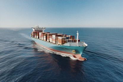 Container ship at sea