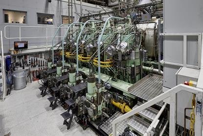 red_Two-Stroke Ammonia test engine