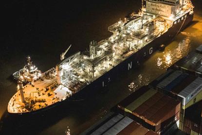 LNG ship at port