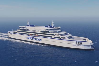A rendering of a new Summit Class BC Ferry - 'Summit Arbutus'