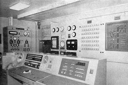 Machinery control room in ‘Mississippi Maru’, said to be the world’s most automated ship