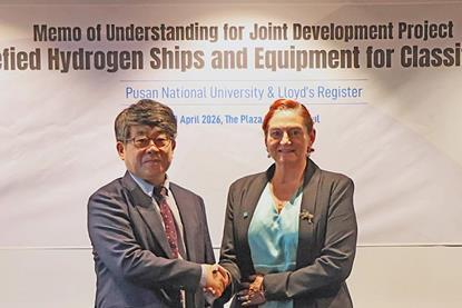 Dr Jae-Myung Lee, Director of the PNU Hydrogen Ship Technology Center (left), and Claudene Sharp Patel, Global Technical Director, LR