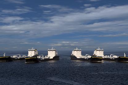 Image of four handy size tankers