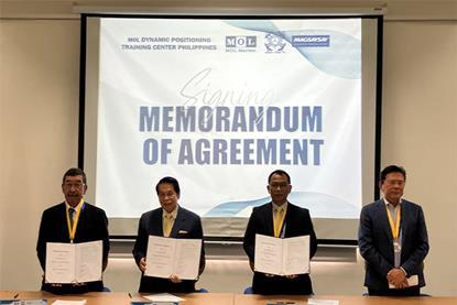 MOLMAT president & CEO Kazuhiko Kikuchi, Maritime Academy of Asia and the Pacific president VADM Eduardo Santos, Magsaysay Training Centre president Alex M. Enriquez and chair Marlon Roño