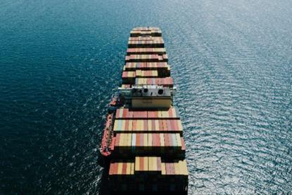 Container ship at sea