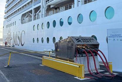 MSC 'Poesia' connecting to shorepower at Le Havre