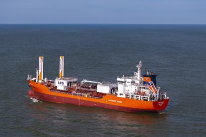 The ethylene carrier CORAL PATULA in the sea