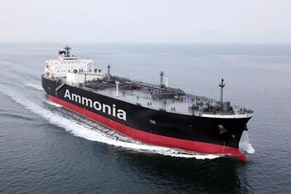 ammonia powered ship