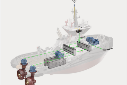 Rendering of battery systems for Svitzer tugs supplied by KM