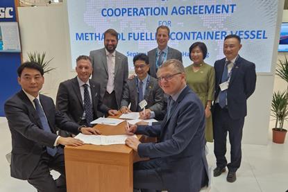 MSC, WinGD, naval architects Marine Design and Research Institute of China (MARIC) and CSSC agreed to conduct a study project to examine the possibility of converting the main engine of a container vessel to a methanol-fuelled dual-fuel engine during SMM