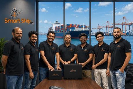 The Smart Ship Hub team at the launch of the new onboard data system