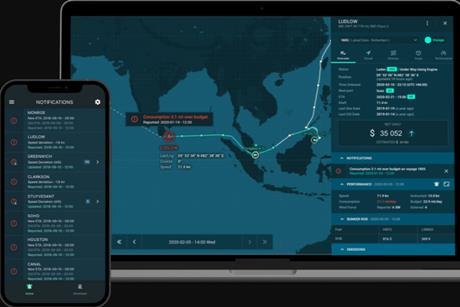 The image shows an image of OrbitMI's cloud-based SaaS platform on mobile and on laptop