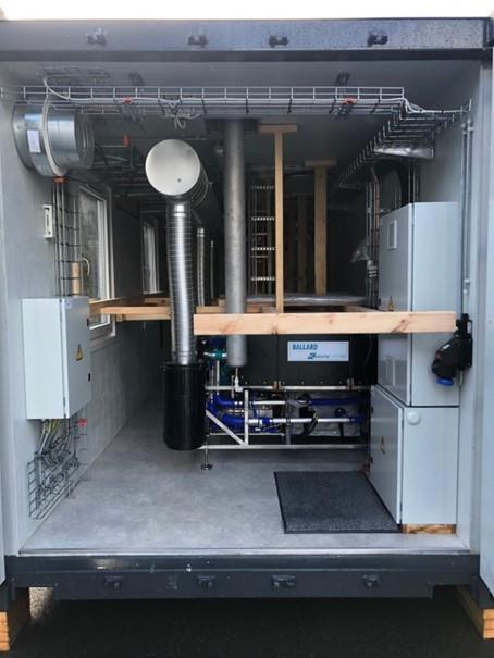 The installation of the Ballard HD-100 PEM fuel cells