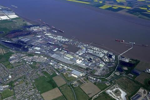 Overhead of the Port of Immingham UK