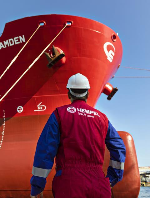 Coating advisor at Shipyard looking at hull