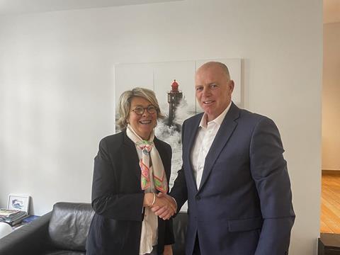 ESPO and Interferry intend to take a joint approach on the uptake of OPS Pictured: Isabelle Ryckbost, ESPO and Mike Corrigan, Interferry