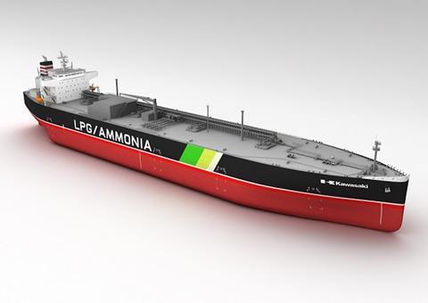 A rendering of NYK’s latest very large gas carrier capable of operating on LPG as a fuel.