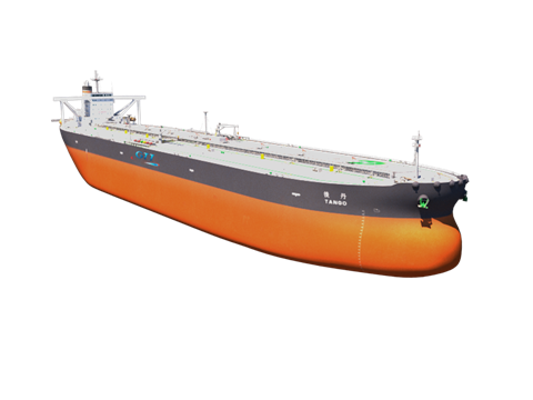 GTT's membrane tank technology is used in customised tanks that fit between the main bulkheads of tanks 3 and 4 in this VLCC design